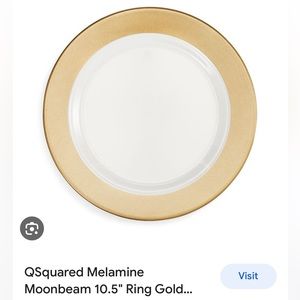 Qsquared gold rim moonbeam melamine plates